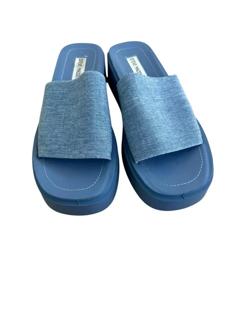 Steve Madden 90s Gimmee Blue Platform Sandals